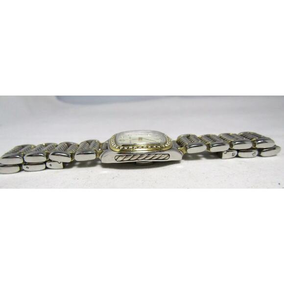 David Yurman Stainless Steel & 18K MOP Diamond Bezel 25MM Watch - Picture 3 of 10